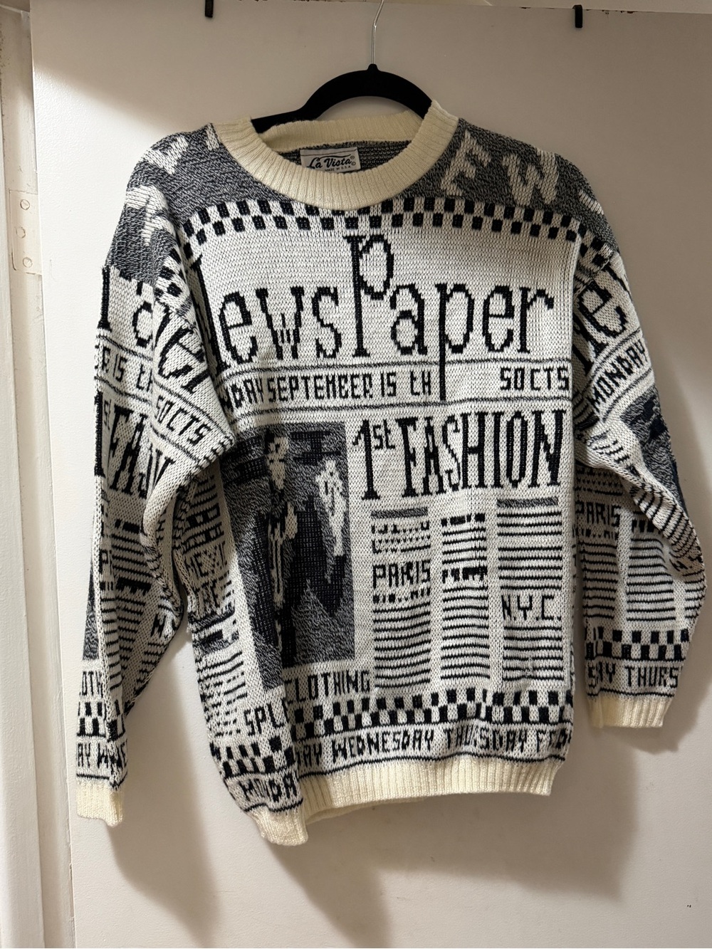 Vintage Newspaper Crewneck Sweater